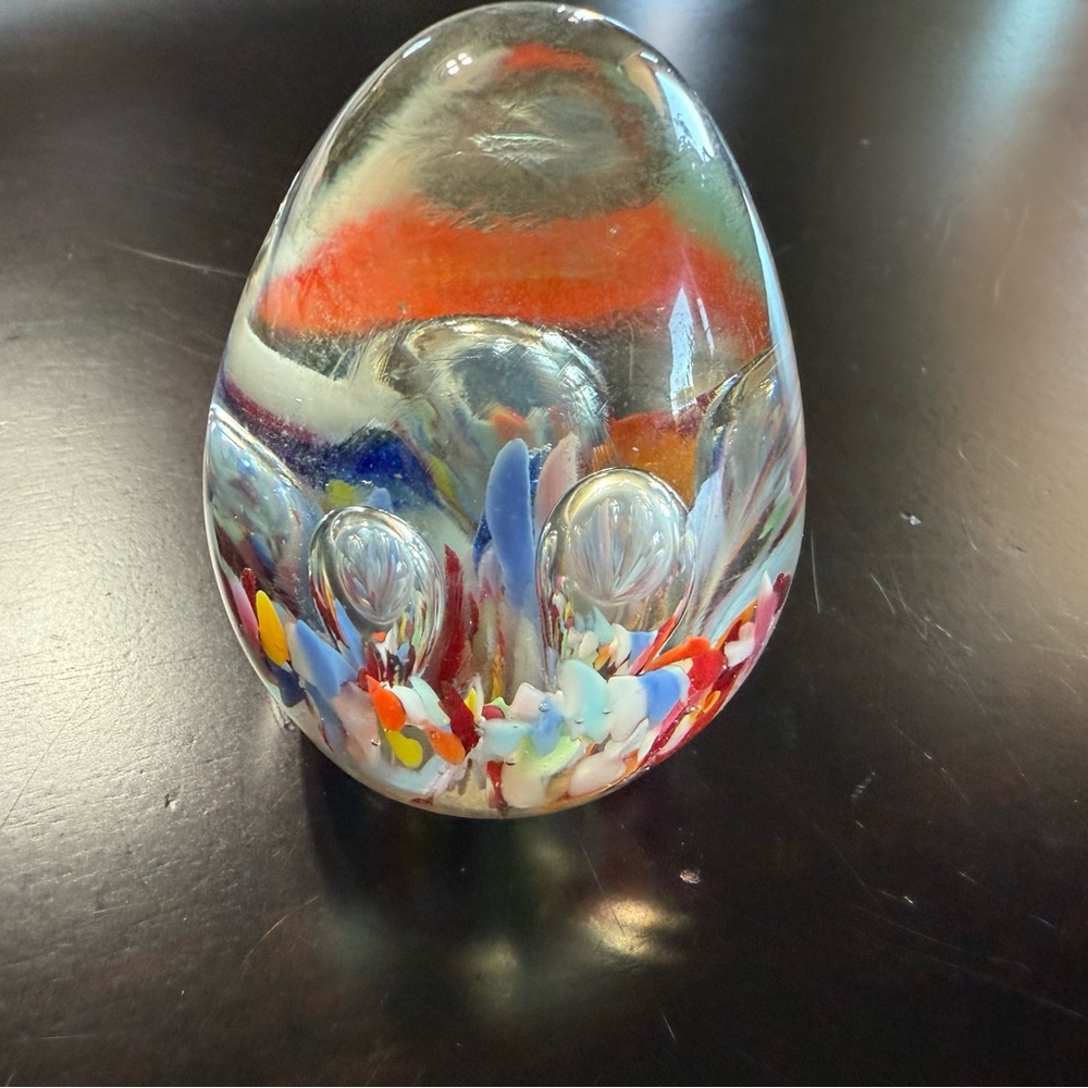 Vintage Colorful Glass Art Sculpture Paperweight